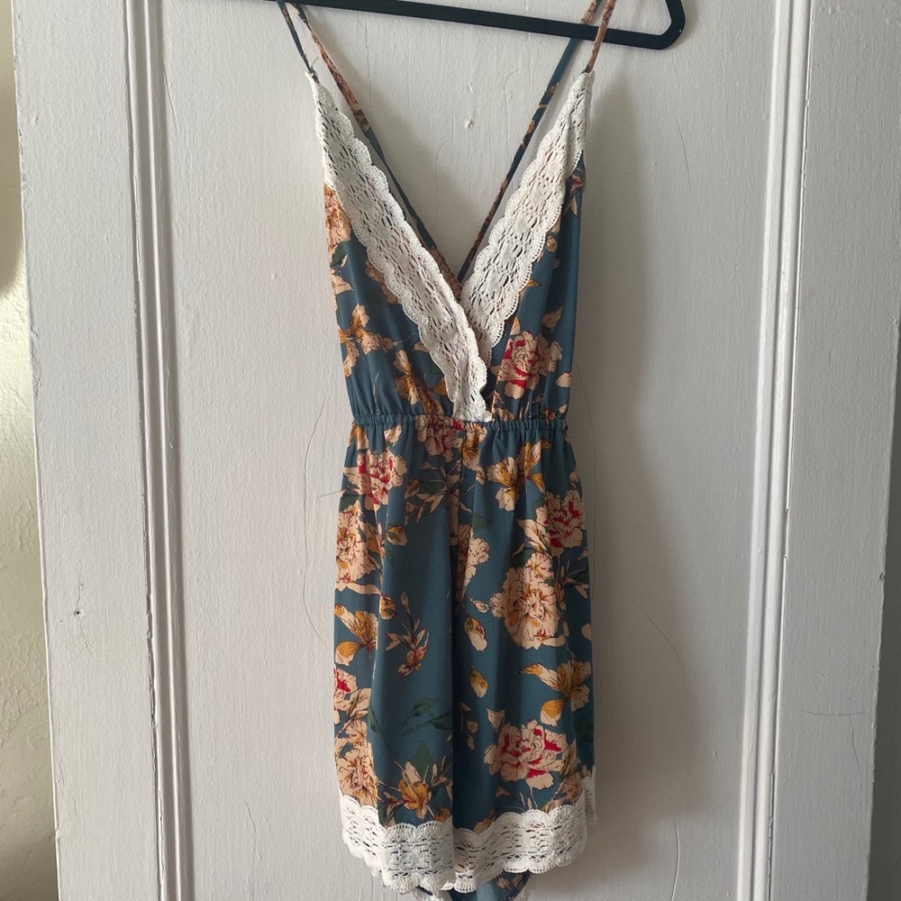 Floral Backless Romper